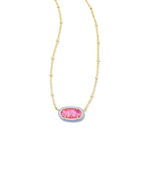 Barbie™ x Kendra Scott Gold Elisa Satellite Reversible Necklace in Pink Iridescent Glitter Glass