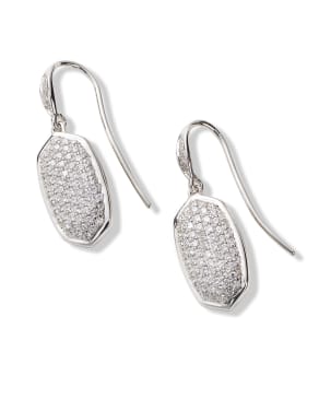 Lee Earrings in Pave Diamond and 14k White Gold