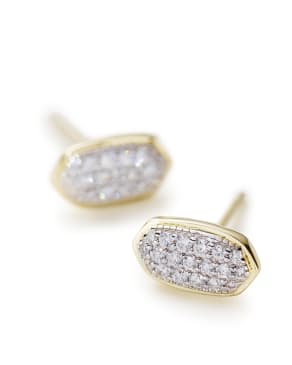 Amelee Earrings in Pave Diamond and 14k Yellow Gold