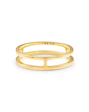 Bennett Double Band Ring in 18k Yellow Gold Vermeil