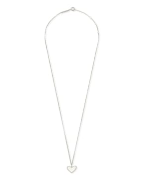 Ari Heart Charm Necklace in 14k White Gold