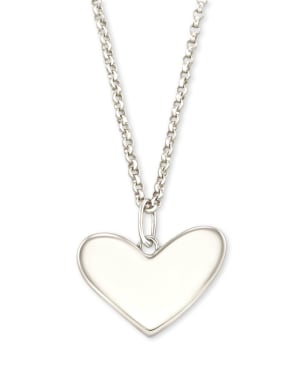 Ari Heart Charm Necklace in 14k White Gold