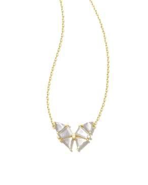 Blair Gold Butterfly Pendant Necklace in White Crystal