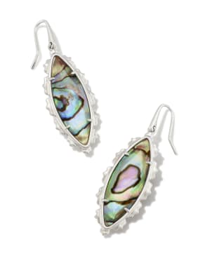 Genevieve Silver Drop Earrings in Abalone