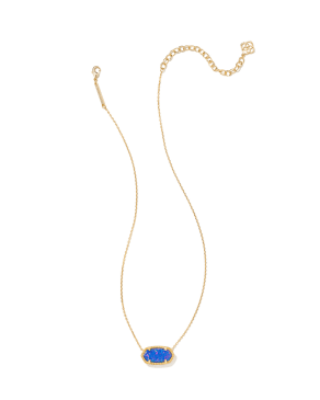 Elisa Gold Pendant Necklace in Indigo Kyocera Opal