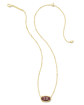 Elisa Gold Texas Necklace in Maroon Magnesite