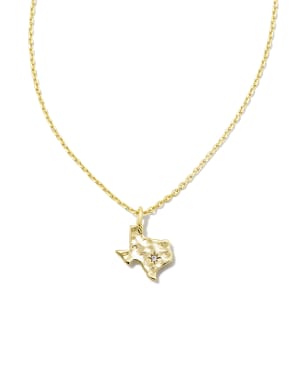 Texas Short Pendant Necklace in Gold