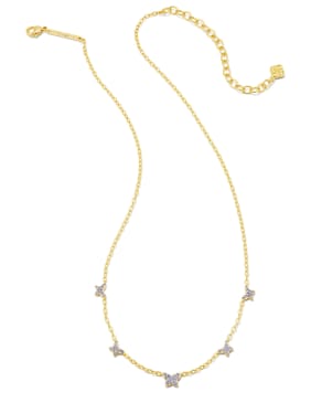 Lillia Crystal Butterfly Gold Strand Necklace in Violet Crystal