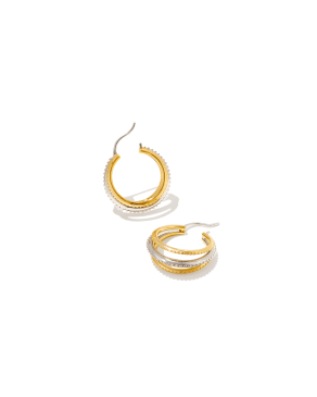 Dana Small Hoop Earrings in Mixed Metal