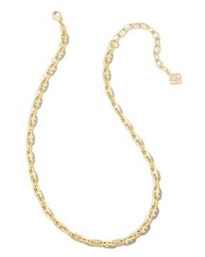 Bailey Gold Chain Necklace in White Mix