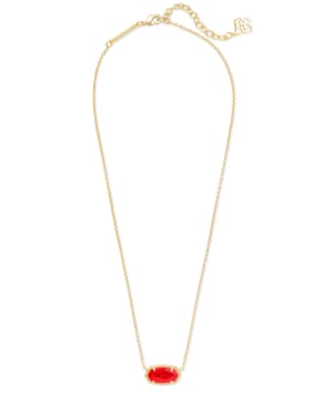 Elisa Gold Pendant Necklace in Red Illusion