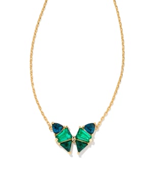 Blair Gold Butterfly Pendant Necklace in Emerald Mix