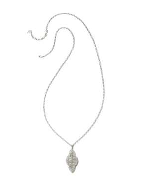 Abbie Long Pendant Necklace in Silver