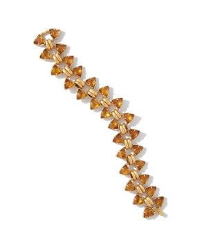 Robby Vintage Gold Bracelet in Marbled Amber Illusion