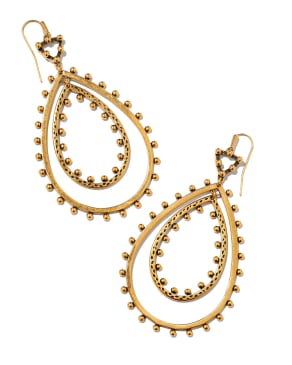 Rumer Open Frame Earrings in Vintage Gold