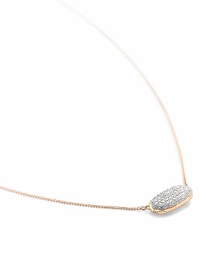 Elisa Pendant Necklace in Pave Diamond and 14k Rose Gold