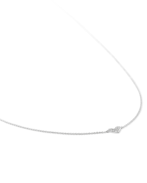 Heart 14k White Gold Pendant Necklace in White Diamonds