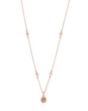 Nola Rose Gold Pendant Necklace in Rose Gold Drusy