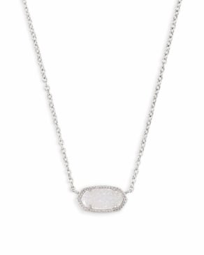 Elisa Silver Pendant Necklace in Iridescent Drusy