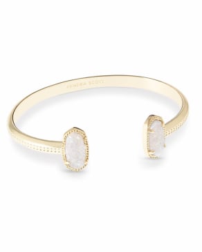 Elton Gold Cuff Bracelet in Iridescent Drusy