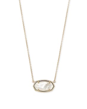 Elisa 18k Gold Vermeil Pendant Necklace in Ivory Mother-of-Pearl