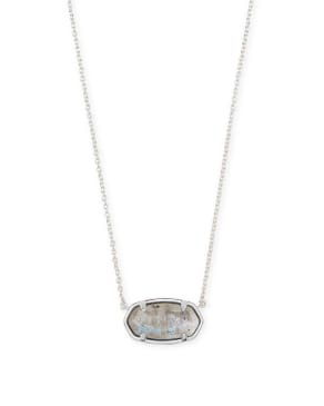 Elisa Sterling Silver Pendant Necklace in Gray Labradorite