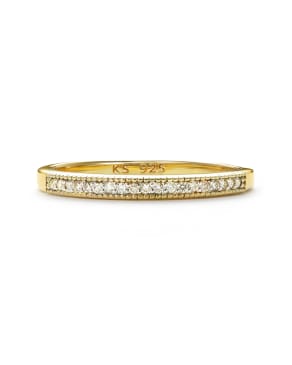 Ensley 18k Gold Vermeil Band Ring in White Diamond 