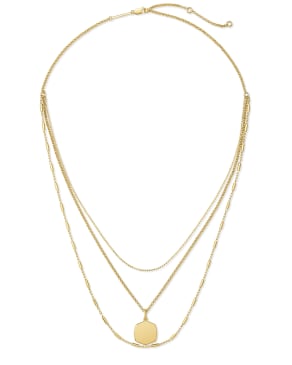 Davis Triple Strand Necklace in 18k Yellow Gold Vermeil