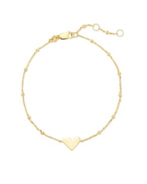 Ari Heart Delicate Chain Bracelet in 18k Yellow Gold Vermeil