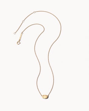 Nellie 14k Yellow Gold Pendant Necklace in White Opal