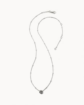 Vanessa Sterling Silver Pendant Necklace in Platinum Drusy