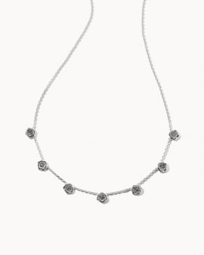 Vanessa Sterling Silver Strand Necklace in Platinum Drusy