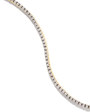 14k Yellow Gold Tennis Bracelet in White Diamond