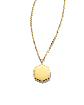 Davis Locket Charm Necklace in 18k Yellow Gold Vermeil