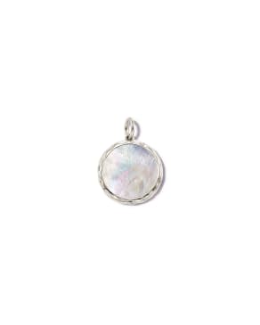 Medium Medallion Sterling Silver Charm in Ivory Mother-Of-Pearl