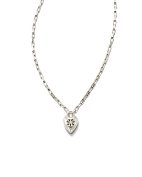 Angie Heart Bright Cut Pendant Necklace in Sterling Silver