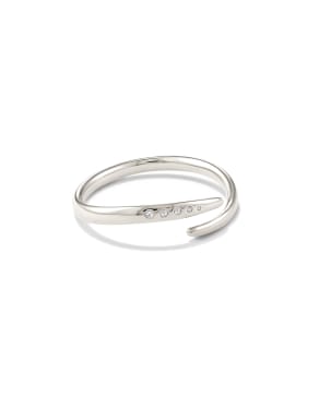 Micah Sterling Silver Band Ring in White Diamond