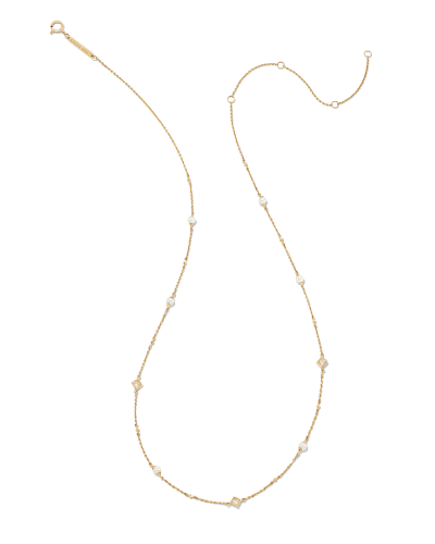 Ashton Gold Half Chain Bracelet in White Pearl | Kendra Scott