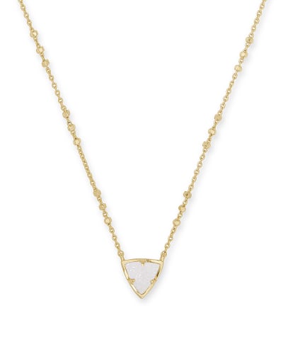 Elisa Gold Pendant Necklace in Drusy 