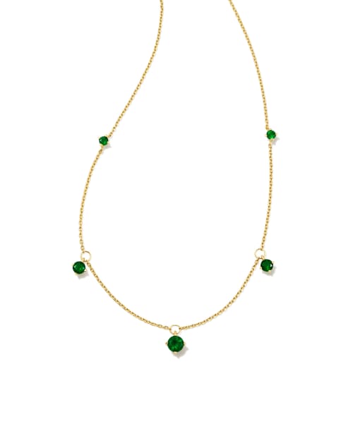 EtoileKinas ダークグリーン ネックレス Blakely 18k Gold Vermeil Strand Necklace in Green Onyx | Kendra Scott