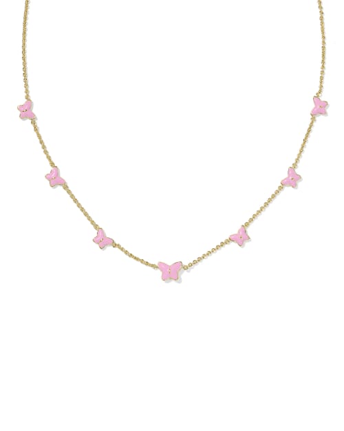 Lillia Butterfly Gold Enamel Strand Necklace