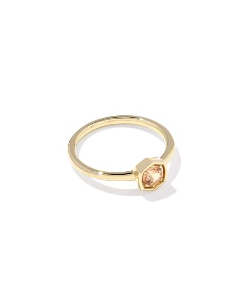 0.36 ct Lab Grown Gemstone Davie 14k Yellow Gold Band Ring