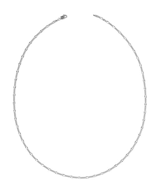 Thin Figaro Oxidized Sterling Silver Chain Necklace