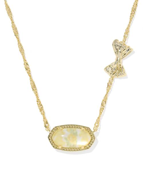 Kendra Scott x LoveShackFancy Bow Gold Elisa Necklace