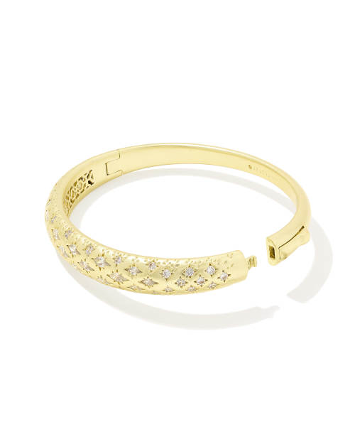 Holland Gold Bangle Bracelet in White CZ | Kendra Scott