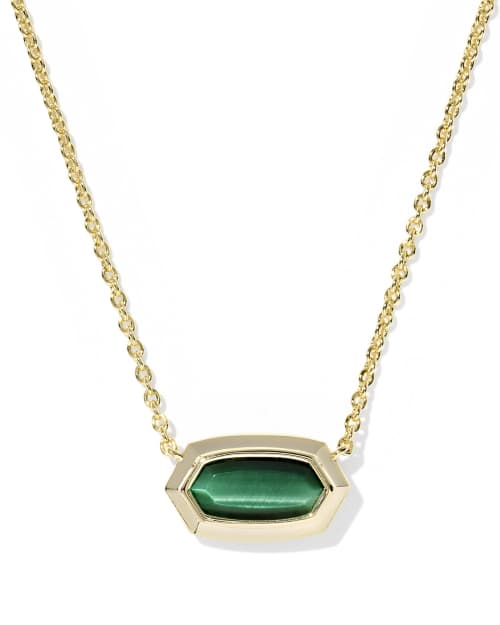 Elisa Bezel Gold Short Pendant Necklace