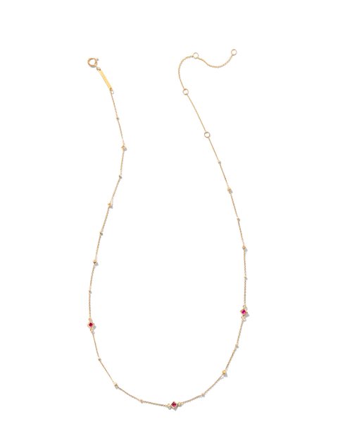Michelle 14k Yellow Gold Strand Necklace in Ruby Kendra Scott