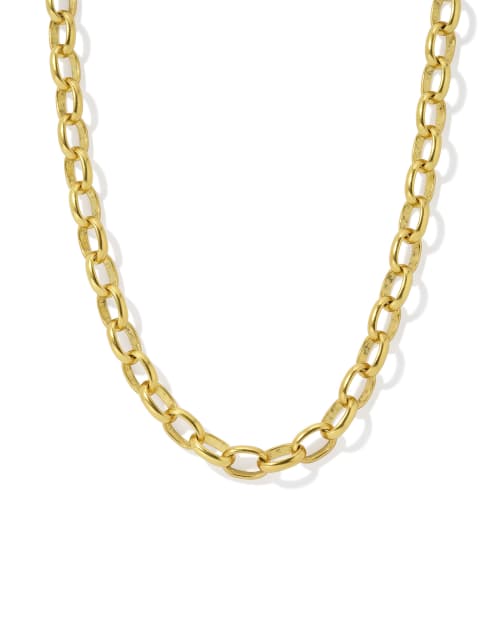 Beau Link and Chain Necklace in Vintage Gold