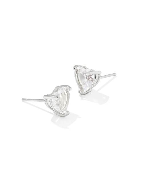 Ayla Heart Silver Stud Earrings Kendra Scott
