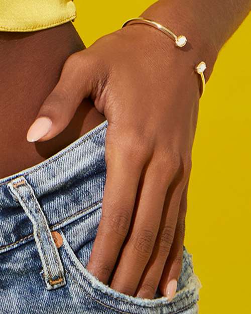 Emilie Gold Cuff Bracelet in Dichroic Glass Kendra Scott